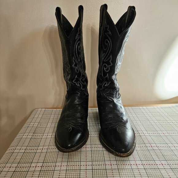 Justin Black London Calf Western Cowboy Boots Men\'s Size 9.5 D Model 1409 main image 5